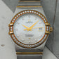 Omega Constellation MOP Mother of Pearl Two Tone Yellow Gold Factory Diamonds Automatic 1396.75.00 1306.75