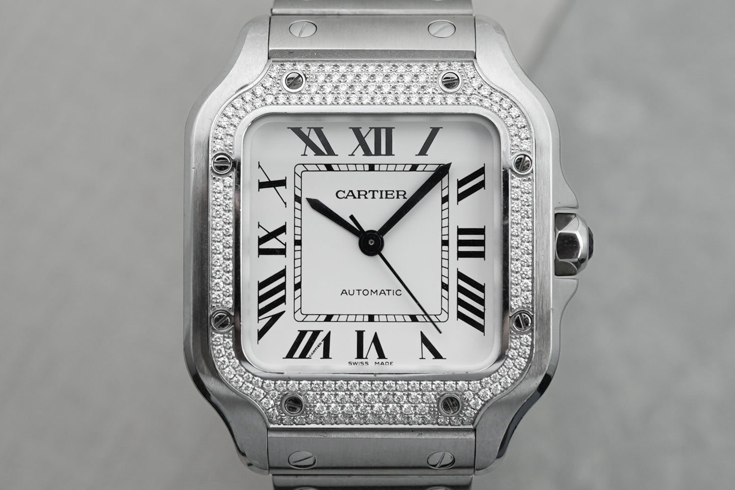 Cartier Santos Medium Factory Diamond 35mm W4SA0005 4075