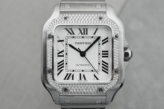 Cartier Santos Medium Factory Diamond 35mm W4SA0005 4075