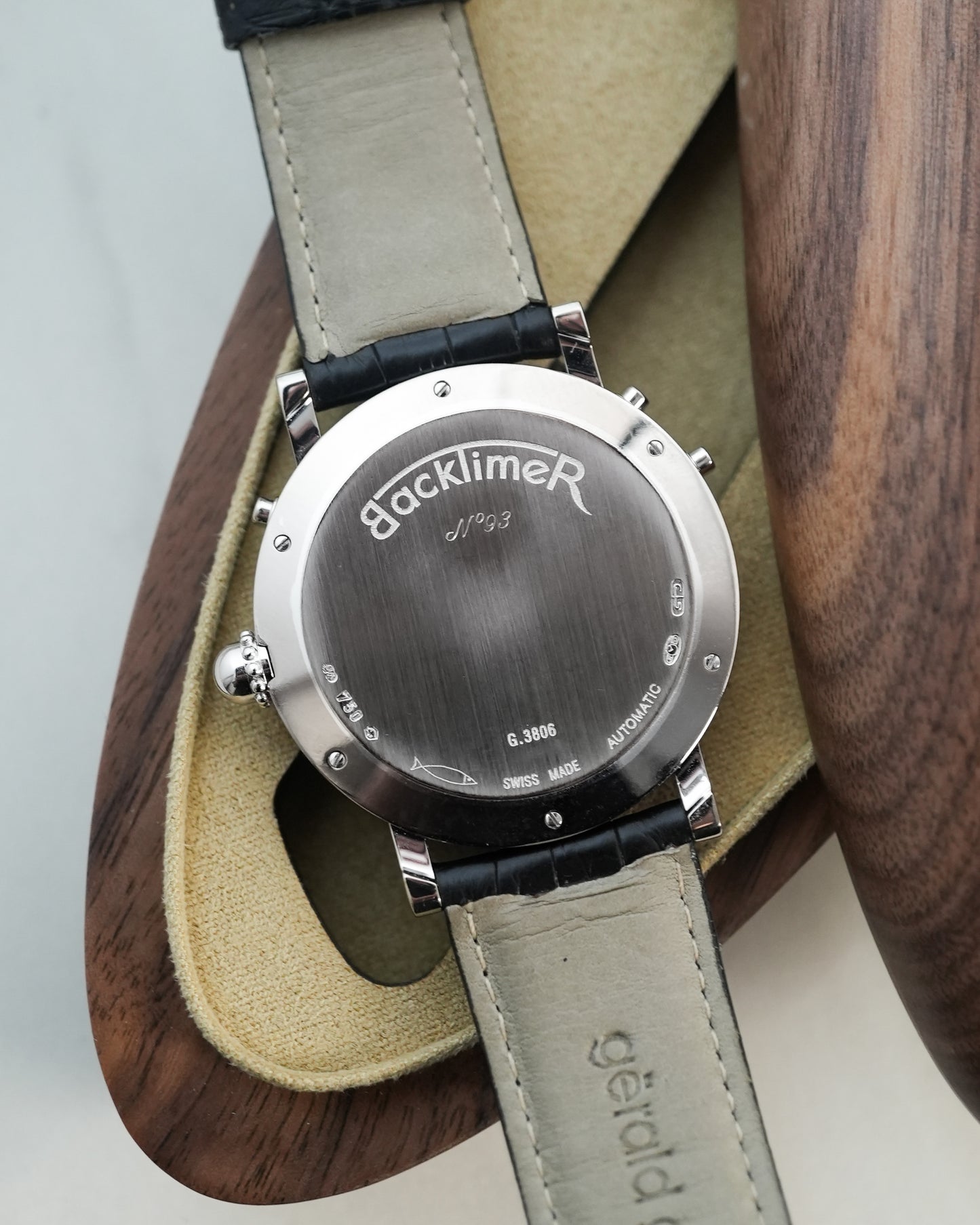 Gerald Genta Backtimer in 18k Solid White Gold with Factory Diamonds G.3806