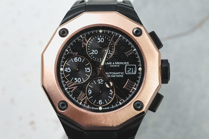 Baume and Mercier Riviera Chronograph in 18K Rose Gold Bezel & 8712