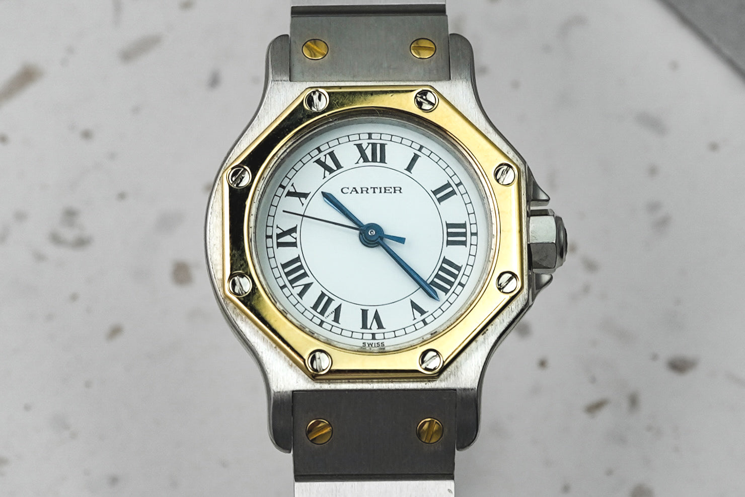 Cartier Santos Octagon Ronde in 18K Solid Yellow Gold Bezel 25mm Automatic 0907