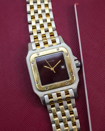 Cartier Santos Carree Burgundy Spider Automatic 2961