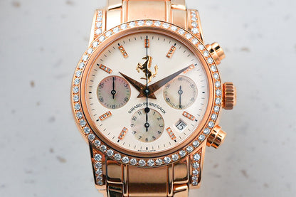 Girard Perregaux Ferrari Chronograph Factory Diamonds MOP Limited Numbered 30 Piece Edition in 18K Solid Rose Gold 8020