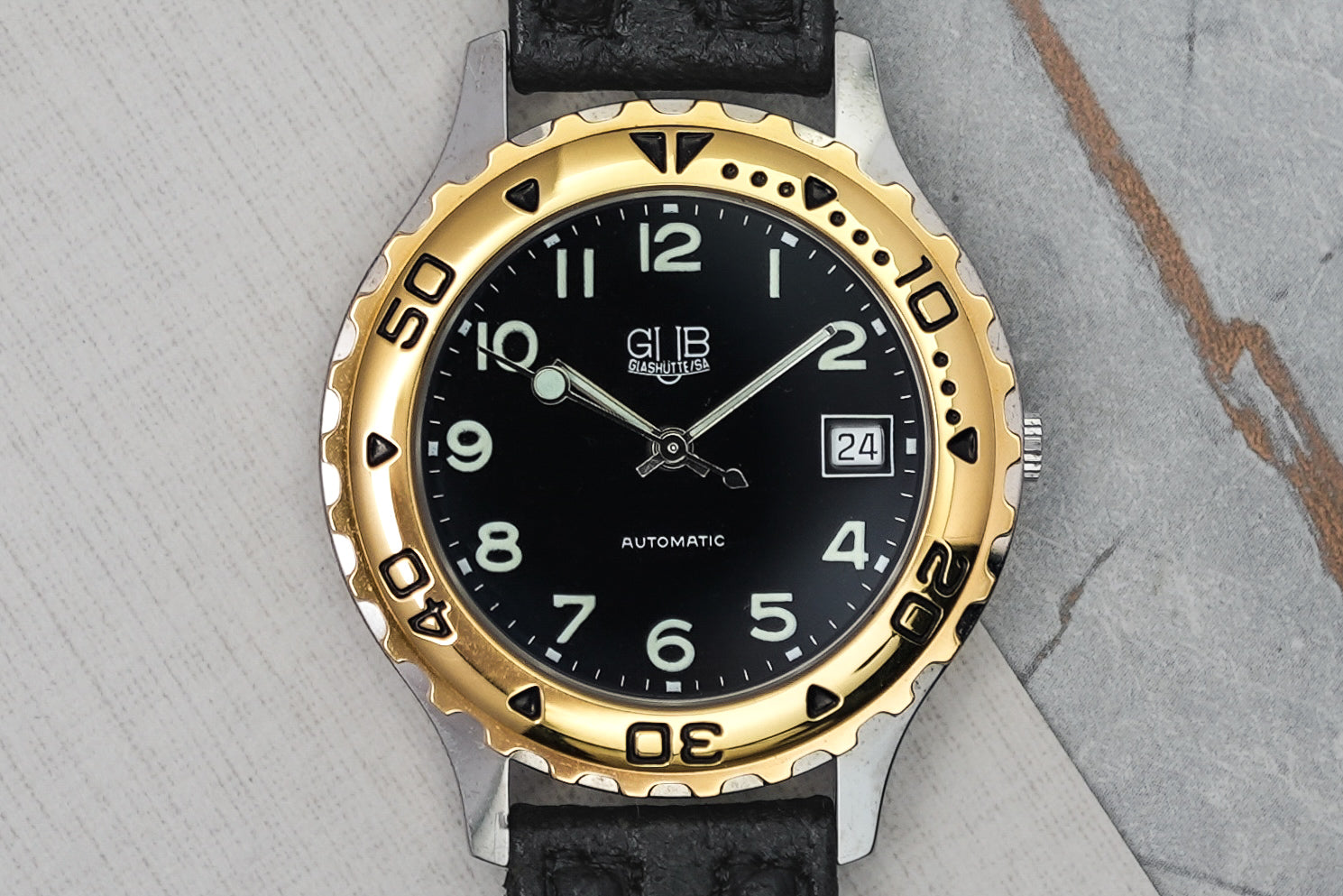 GUB Glashutte Vintage Gold Bezel