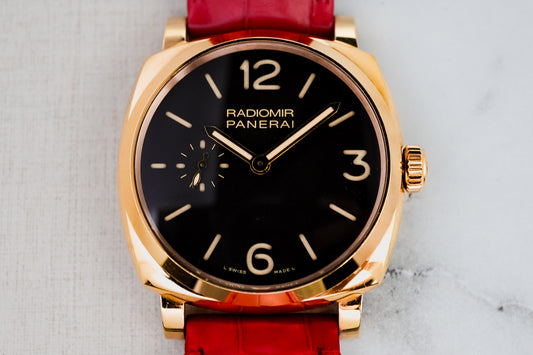 Panerai Radiomir 1940 3 Days Tobacco Dial in 18K Red Rose Gold 42mm Acciaio Oro Rosso Limited Edition 500 Pieces PAM513 PAM00513 00513 513