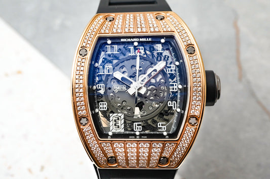Richard Mille Factory Set Diamonds in 18K Solid Rose Gold RM010 RM10 RM 010 10