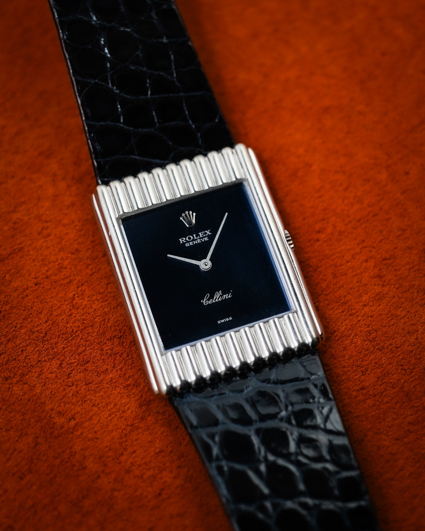 Rolex Cellini in 18K Solid White Gold “ Mirror Black “ Dial 4016