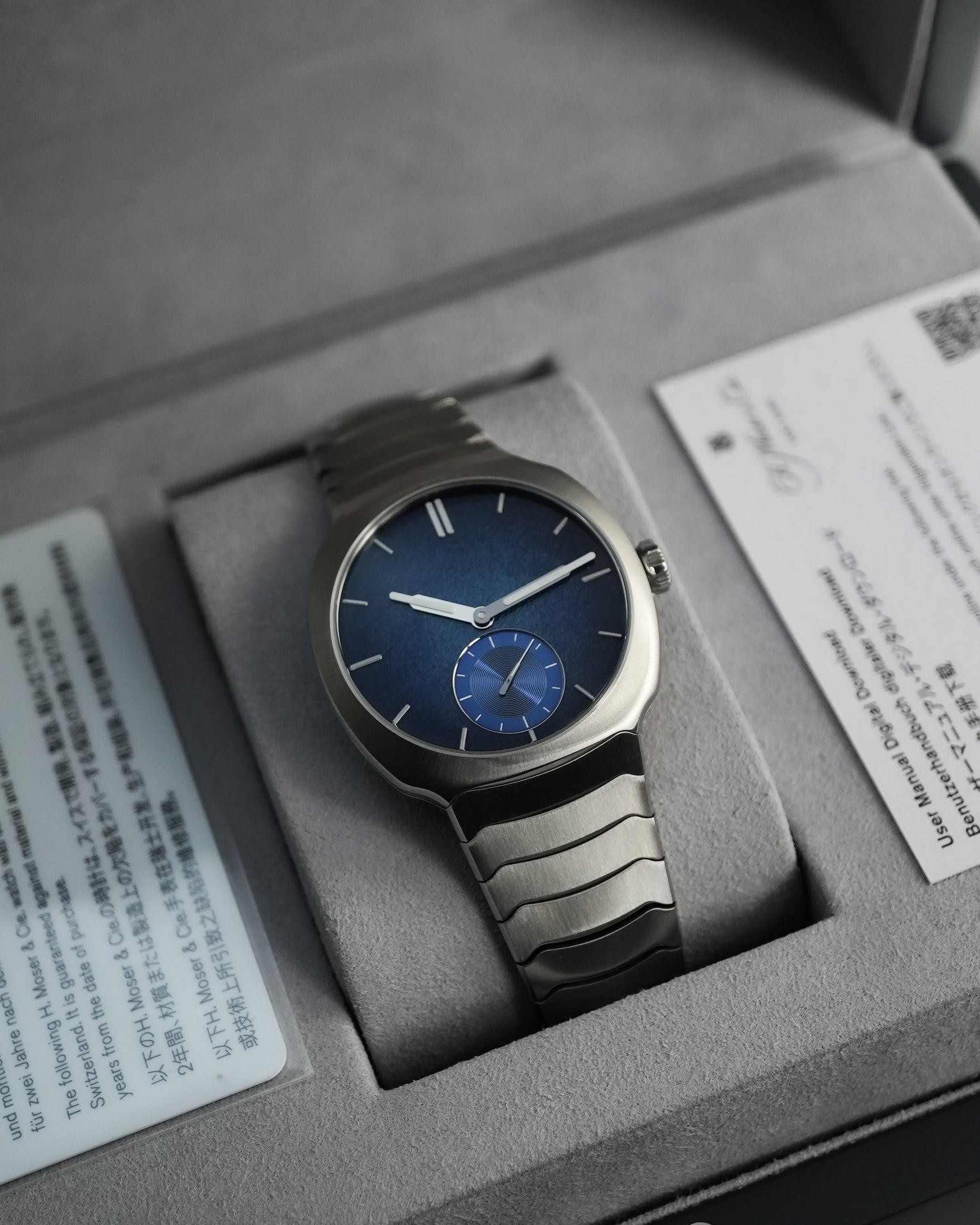 H Moser & Cie Streamliner Small Seconds Blue Enamel and 6500-1200