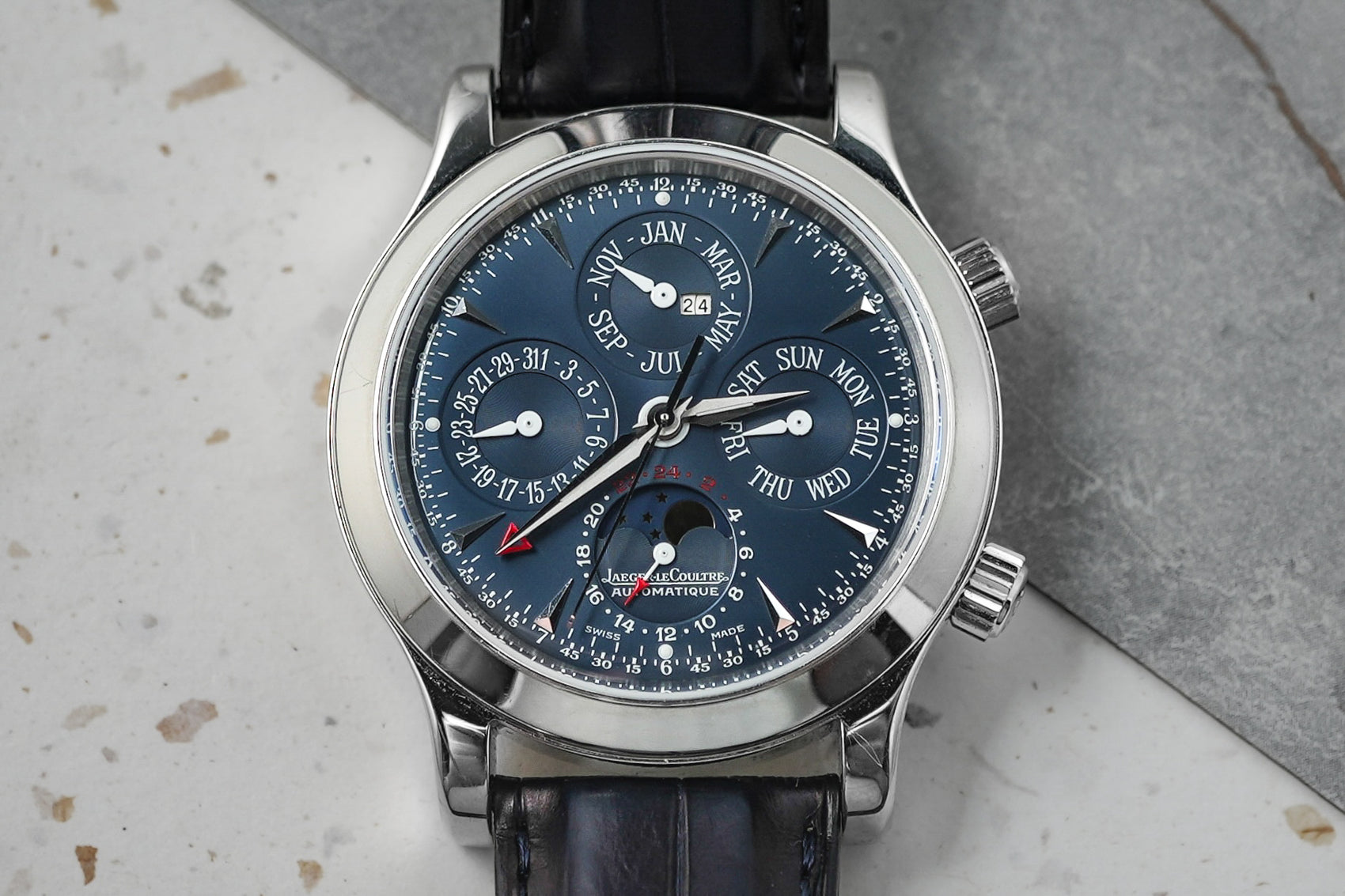 Jaeger LeCoultre Master Compressor Grande Memovox Perpetual Calender Moonphase Alarm Limited Edition 250 Pieces 41mm Platinium 146.6.95