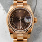 Rolex Datejust Ladies Roman Factory Diamonds Chocolate Dial in 18K Solid Rose Gold Lady 179175