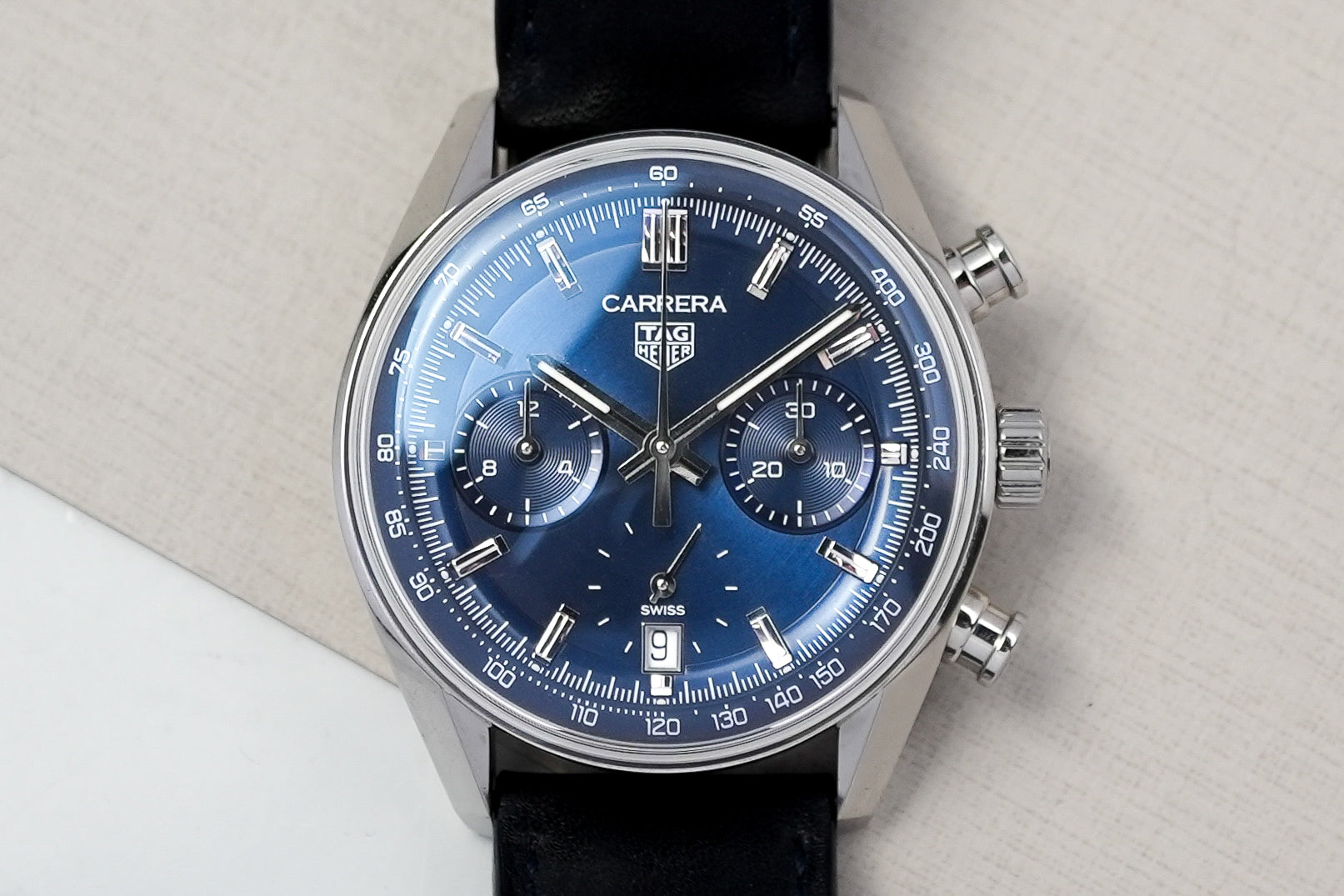 Tag Heuer Carrera Chronograph Glassbox Calibre Blue 39mm CBS2212