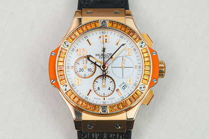 Hublot Big Bang Tutti Frutti Chronograph in 18k Rose Gold Factory Diamonds 41mm 341.PO.2010.LR.1906