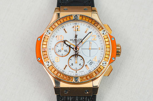 Hublot Big Bang Tutti Frutti Chronograph in 18k Rose Gold Factory Diamonds 41mm 341.PO.2010.LR.1906