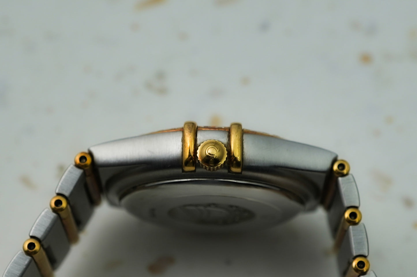 Omega Constellation MOP Mother of Pearl Two Tone Yellow Gold Factory Diamonds Automatic 1396.75.00 1306.75