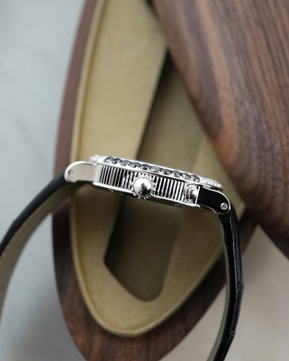 Gerald Genta Backtimer in 18k Solid White Gold with Factory Diamonds G.3806