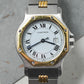 Cartier Octagon Two Tone Yellow Gold Automatic Roman 30mm 2966