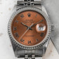 Rolex Datejust 36 Salmon Dial Engine Turned Bezel Oyster Perpetual 36mm 16220