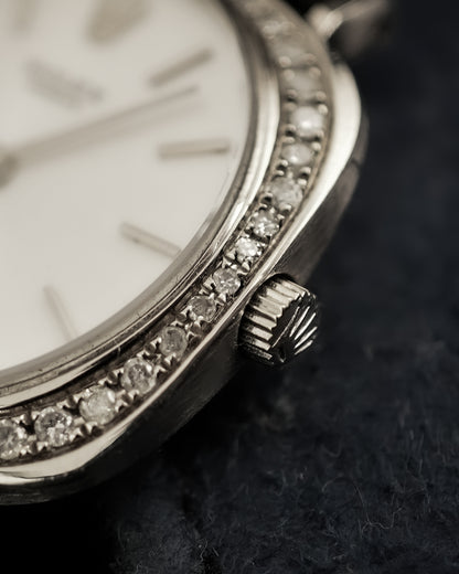 Rolex Cellini Manual Winding Custom Diamonds in 18K Solid White Gold 3652