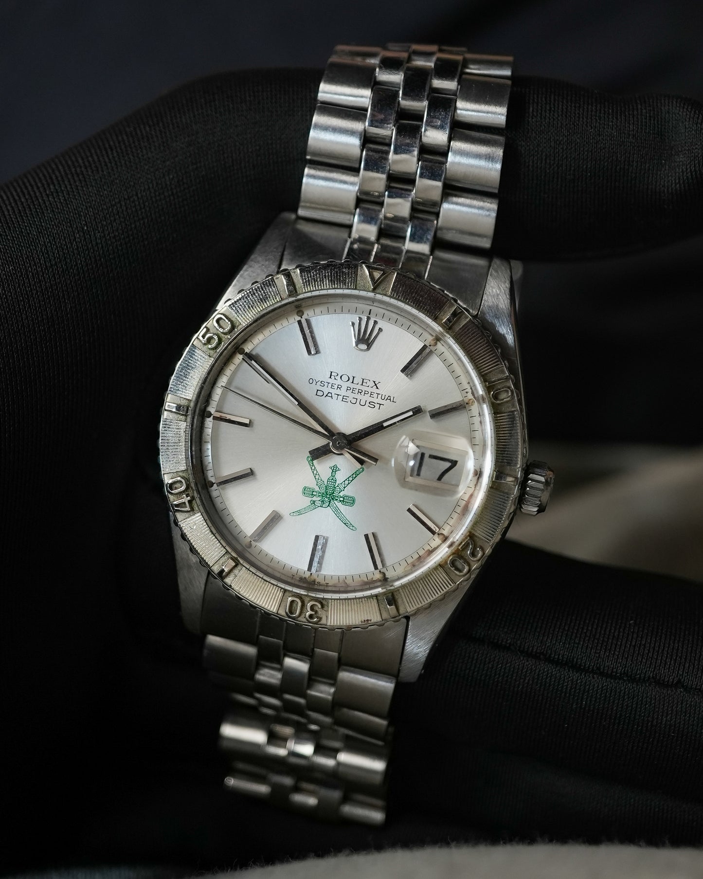 Rolex Datejust Turnograph 36mm Green Khanjar Oman Logo Emblem 1625