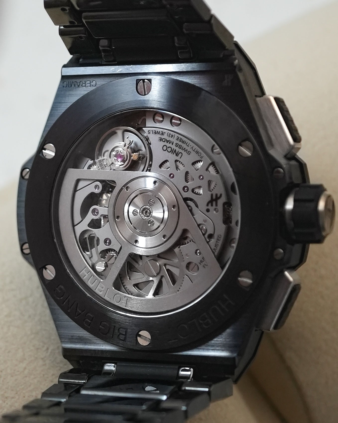 Hublot Big Bang Black Magic Integrated Bracelet Skeletom Ceramic 42mm 451.CX.1170.CX