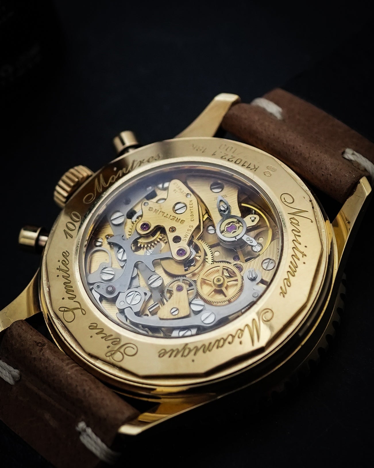 Breitling Navitimer Chronograph Mechanique in 18k Solid Yellow Gold Limited Numbered Edition 100 Pieces K11022.1 K11022