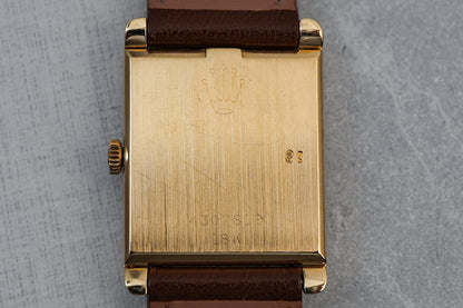 Rolex Cellini Tapestry Dial Manual Winding in 18K Solid Yellow Gold Unisex 4103