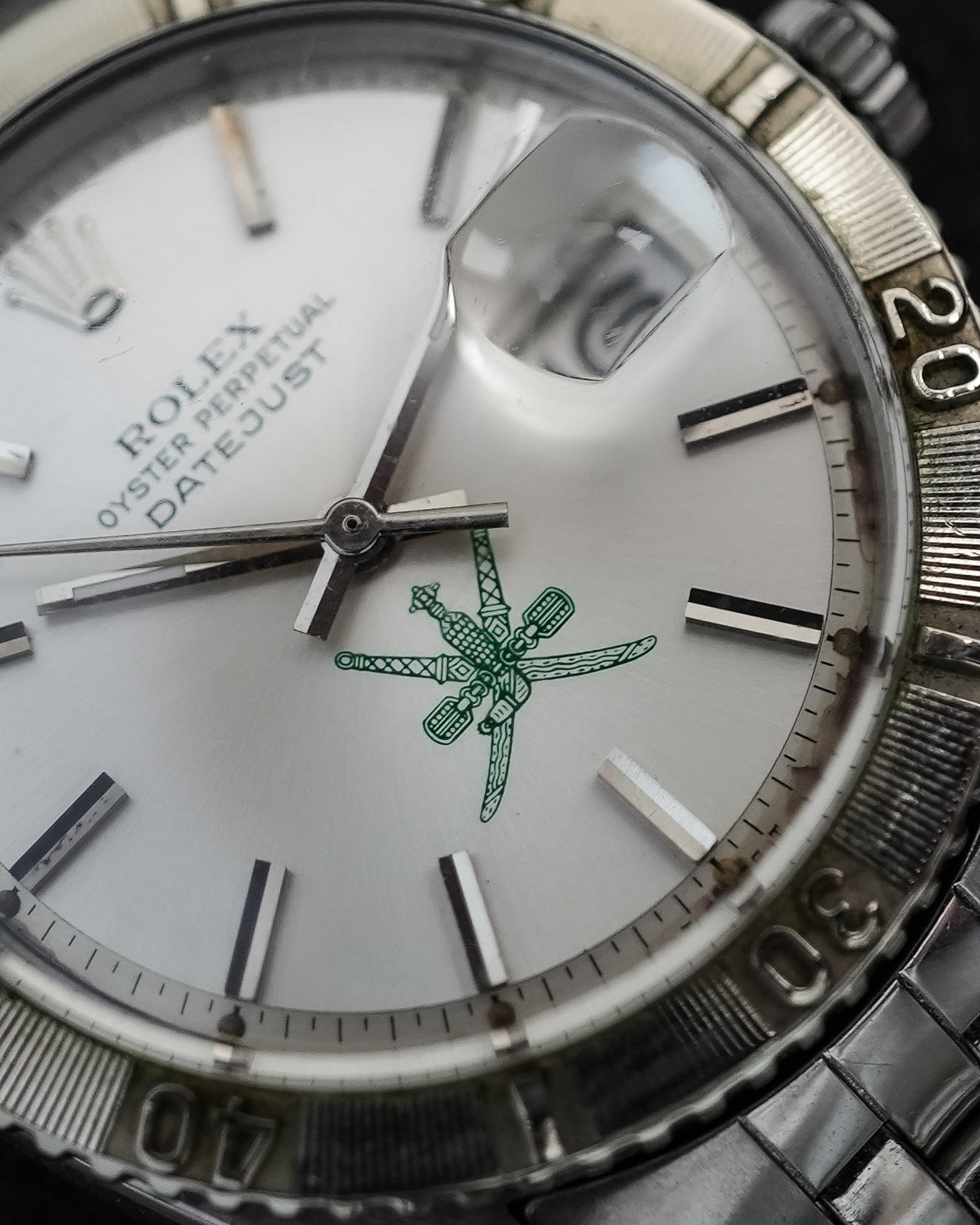 Rolex Datejust Turnograph 36mm Green Khanjar Oman Logo Emblem 1625